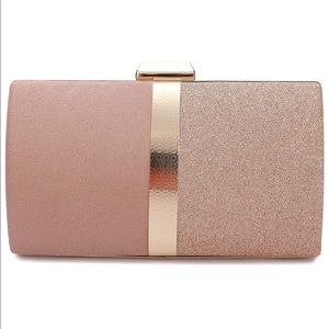 Pink/Rose Gold Clutch (detachable chain)